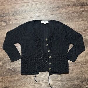 Tibi Black Knit Cardigan Sweater